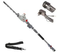 Taille Haie sur perche télescopique 12V - Lame de 41cm -Batterie Lithium 2,5Ah - Chargeur 12V - Sangle d'épaule IKRA