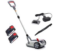 IKRA tondeuse à gazon ICHM 20 avec lame de rechange, 2 batteries & chargeur | Avec fonction mulching, petites pelouses ~50 m², largeur 21 cm, hauteur de coupe 25-48 mm, gamme de batteries 20 V d'IKRA