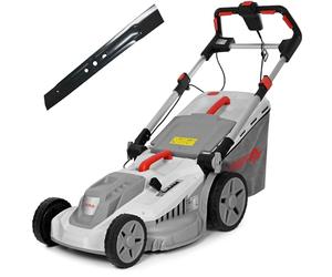 IKRA Tondeuse électrique IERM 2043 T, 2000W, Hauteur de Coupe 30-75mm, Largeur de Coupe 43cm, Lame de Rechange & kit Mulching Incluse