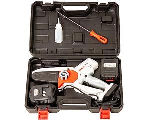 IKRA tronçonneuse sans fil ICMS 2011 avec batterie 20V 2,0Ah, chargeur rapide, coffret, lime à chaîne & flacon d'huile