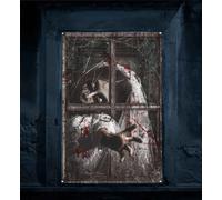 iksya Décoration d'Interieur Halloween Effrayante - Silhouette Fantôme d'horreur pour Fenêtres, Affiche Cride ou Rideau Macabre pour Fêtes et Décors d'Maison Hantée Intérieur/Extérieur(S)