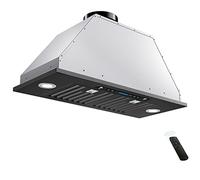 IKTCH Hotte aspirante intégrée 76,2 cm Noir 900 CFM en Acier Inoxydable sans Conduite avec Capteur de Geste à 4 Vitesses et Panneau de Commande Tactile (IKB01-30-BSS)