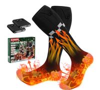 Ikuchelife Chaussettes Chauffantes Up to 70°C Large Heating Heated Socks 2 Batteries 7500mAh Chaussette Chauffante Homme Unisexe Longues Épaisses Chaussettes Chauffantes Électriques for Out Sports