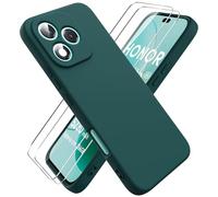 Ikziwreo Coque pour Honor 400 Lite 5G, Housse Silicone Souple Ultra-Mince de Couleur Pure, Coque en Caoutchouc Antichoc - Vert Nuit