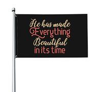 Il A Fait Toute Chose Belle En Son Temps Garden Flag Drôle Drapeaux Décoratif Durable Drapeaux De Jardin Pour Balcon Extérieure Patio 90X150Cm
