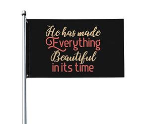 Il A Fait Toute Chose Belle En Son Temps Garden Flag Drôle Drapeaux Décoratif Durable Drapeaux De Jardin Pour Balcon Extérieure Patio 90X150Cm