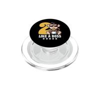 Il a fêté Ses 2 Ans comme Un Patron, deuxième Anniversaire, Singe, garçon, Fille et Enfants PopSockets PopGrip pour MagSafe