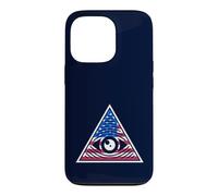 Œil à l'intérieur du Drapeau américain Pyramide - Conspiration des Yeux Qui voient Tout Coque pour iPhone 13 Pro