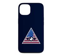Œil à l'intérieur du Drapeau américain Pyramide - Conspiration des Yeux Qui voient Tout Coque pour iPhone 13