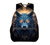 Œil Brillant De La Majesté Du Loup Bleu Sac À Dos Unisexe Sacs A Dos Loisir Sacs D'École Pour Randonnée Travail Quotidienne 29X40Cm