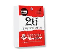 Il Calendario Filosofico 2026, remplacement format A6 de 10 x 14 cm, le premier et l'original calendrier de table avec 365 jours de phrases philosophiques, lire chaque jour une phrase, conçu et créé à