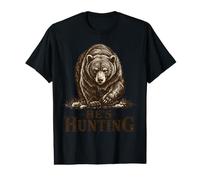 Il Chasse Un Ours Camo rétro, Mari, Chasseur, épouse T-Shirt Graphique avec Valeur