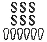 Il Comprend 12 Mousquetons, Dont 6 en Aluminium en Forme de Gourde et 6 en Plastique en Forme de S avec Fermeture à Ressort, AdaptéS aux ActivitéS de Plein Air, au Camping et à la Randonnée