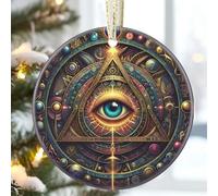 Œil De Sagesse Christmas Hanging avec Ficelle Sapin Décoration D'Ornement De Noël Céramique Décoration De Noël À Suspendre
