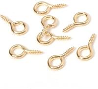 œil de vis métallique, art DIY, Petit 200pcs métal petit oeil crochet épingles à vis petit oeil épingles fermoir crochets connecteur for bijoux faits à la main (Couleur : Or, Taille : 6x13mm) ( Color