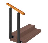 Il d'extérieur réglable pour 2 à 3 marches - Garde-corps en bois à montage latéral pour escaliers en béton ou en bois de 109,2 cm de hauteur, parfait pour la sécurité et le soutien sur les porches et