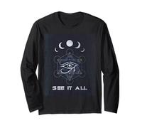 Œil d'Horus Géométrie Sacrée Phases de Lune Design Manche Longue