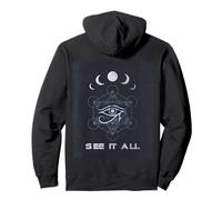 Œil d'Horus Géométrie Sacrée Phases de Lune Design Sweat à Capuche