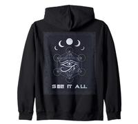 Œil d'Horus Géométrie Sacrée Phases de Lune Design Sweat à Capuche
