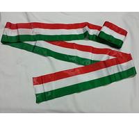 Il Distintivo Pesaro - Mètre de ruban tricolore pour écharpe de maire, longueur 1 m. Hauteur 10 cm (compter plus d'1 m) - Vert / Blanc / Rouge