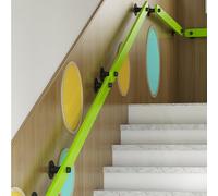 Il en bois avec supports antidérapants pour escalier d'enfants à fixation murale pour l'école à domicile et à l'hôpital (vert, 80 cm)