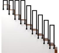 Il en forme de U avec support latéral, rampe d'escalier antidérapante pour l'intérieur, poteaux de soutien pour couloirs et jardins, kit de barre d'appui extérieure, taille : 85 cm