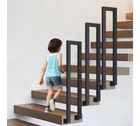 Il en métal pour rampe d'escalier, design en forme de U, montage latéral avec jeu de vis, parfait pour grenier, porche, balcon, 45 cm de long, finition durable