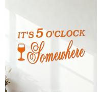 Il est 17 heures quelque part Stickers lettrage Installation facile 53x101.2cm Orange