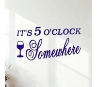 Il est 17 heures quelque part Stickers muraux en vinyle Plusieurs tailles disponibles 34x64.9cm Bleu foncé