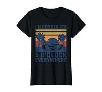 Il est 5 Heures Partout où Je suis retraité Retraite Estivale T-Shirt Graphique avec Valeur