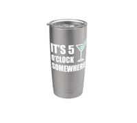 Il est 5 heures, quelque part, des vacances amusantes, un happy hour à boire Gobelet isotherme en acier inoxydable double paroi