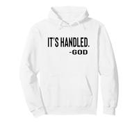 IL EST GÉRÉ par Dieu Texte Noir Conçu Sweat à Capuche