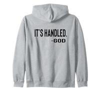 IL EST GÉRÉ par Dieu Texte Noir Conçu Sweat à Capuche