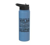 Il est impossible de gagner un argument avec une personne stupide âgée Stainless Steel Insulated Water Bottle
