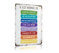 « Il Est Normal De Ne Pas Aller Bien » Panneau Métallique Vintage, Affiche Motivante Art pour Enfants, Poster Salle de Classe, Citations, Soyez Vous-Même, Décoration Murale, 8 x 12 Pouces (25115)