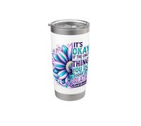 Il est normal de respirer une fleur de sensibilisation au suicide Gobelet isotherme en acier inoxydable double paroi