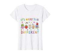 Il est Normal d'être différent Mignon et Positif pour Les Enfants, Les Enseignants T-Shirt Graphique avec Valeur, Femme, Blanc, M