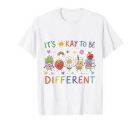 Il est Normal d'être différent Mignon et Positif pour Les Enfants, Les Enseignants T-Shirt Graphique avec Valeur, Homme, Blanc, L