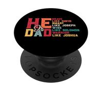 Il est Papa, Courageux, comme David, Intelligent, comme Joseph, Sage PopSockets PopGrip Adhésif