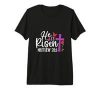 Il est ressuscité Croix Jésus Religieux - Jour de Pâques - Chrétiens T-Shirt Haut de Gamme