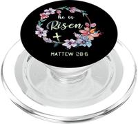 Il est ressuscité Matthieu 28:6 Pâques chrétienne Florale PopSockets PopGrip pour MagSafe