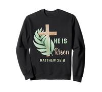 Il est ressuscité Matthieu 28:6 Pâques chrétienne Florale Sweatshirt