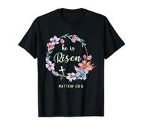 Il est ressuscité Matthieu 28:6 Pâques chrétienne Florale T-Shirt