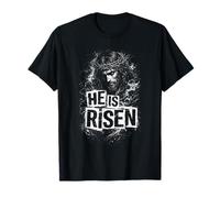Il est ressuscité Pâques jésus chrétien avec Foi Grunge T-Shirt