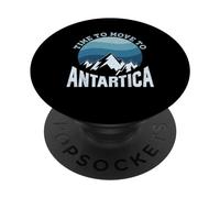 Il Est Temps De Déménager en Antarctique Rétro Antarctique PopSockets PopGrip Adhésif