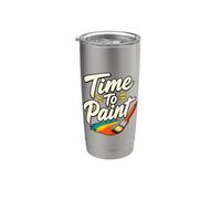 Il est temps de peindre drôle artiste enseignant peinture Gobelet isotherme en acier inoxydable double paroi
