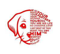 Il est ton ami, ton partenaire, ton protecteur, ton labrador retriever. Stickers muraux 64x81.6cm Étanche Rouge