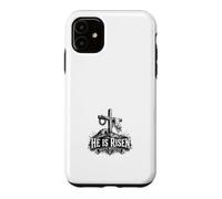 Il est Une Croix chrétienne défaite par la Mort ressuscitée Coque pour iPhone 11