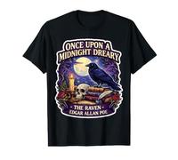 Il était Minuit : Le Corbeau, Fan d'Edgar Allan Poe T-Shirt Graphique avec Valeur