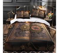 Il était une fois Housse de Couette 3D Effet Douce Confortable Résistante Design de conte de fées vintage Parure de Lit Microfibre Fermeture Éclair Ultra Douce for Couple Super king（260x220cm）